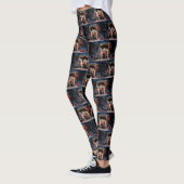 Akita Snowy Sleigh Ride Kerstdecoratie Leggings (Links)