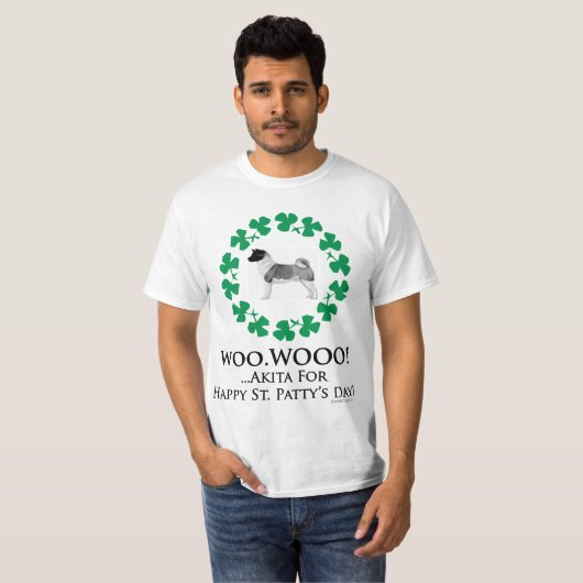 Akita St. Patrick's Day Shamrock T-Shirt (Voorkant volledig)