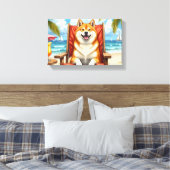 Akita strand relax scène canvas afdruk (Insitu (Slaapkamer))