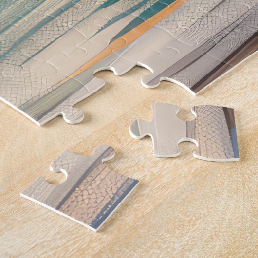 Akita Strand Surfen Schilderij Legpuzzel (Zijkant)