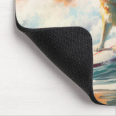 Akita Strand Surfen Schilderij Muismat (Hoek)