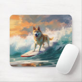 Akita Strand Surfen Schilderij Muismat (Met muis)
