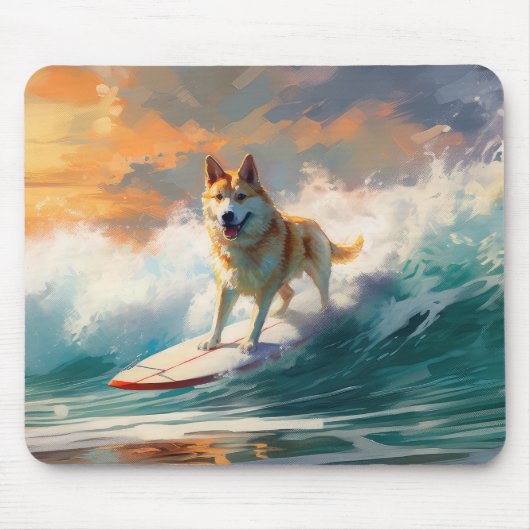 Akita Strand Surfen Schilderij Muismat (Voorkant)