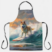 Akita Strand Surfen Schilderij Schort (Voorkant)