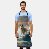 Akita Strand Surfen Schilderij Schort (Gedragen)