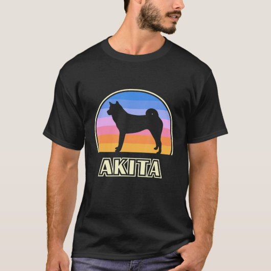 Akita Sunset Dog T-shirt (Voorkant)
