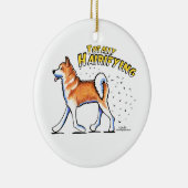 Akita Totally Hairifying Keramisch Ornament (Rechts)