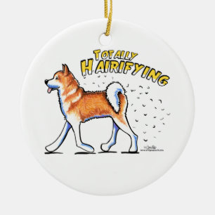 Akita Totally Hairifying Keramisch Ornament