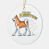 Akita Totally Hairifying Keramisch Ornament (Links)