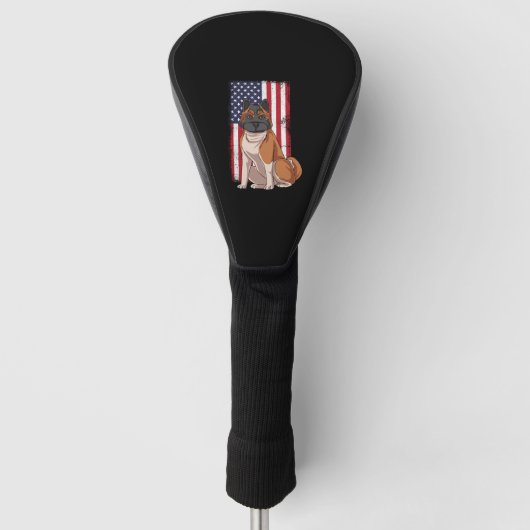 Akita USA Vlag Golfheadcover (Voorkant)
