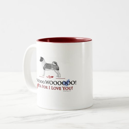 Akita Valentijn Woo WOOO Mok (Voorkant links)