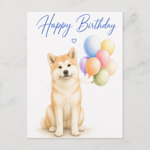 Akita-verjaardag Briefkaart