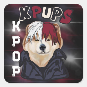 AKITA VIERKANTE STICKER