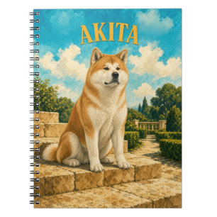 Akita, Vintage Watercolor Honden Kunst Notitieboek