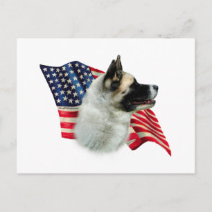 Akita vlag; Patriottische Akita; Akita Amerikaanse Briefkaart