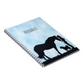 Akita Western Silhouette Notitieboek (Rechterzijde)