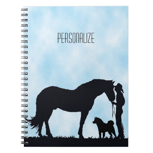 Akita Western Silhouette Notitieboek (Voorkant)