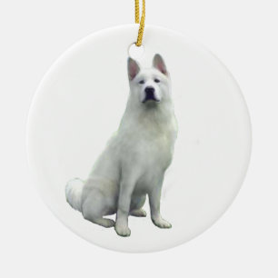 Akita - White Keramisch Ornament