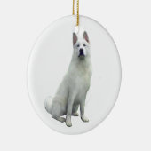 Akita - Wit Keramisch Ornament (Rechts)