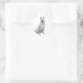 Akita - Wit Ronde Sticker (Tas)