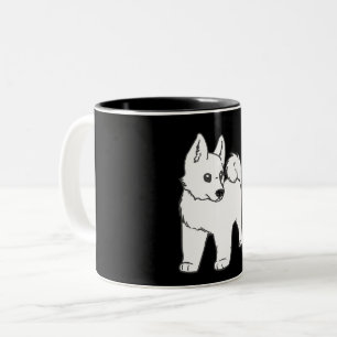 akita witte cartoon tweekleurige koffiemok