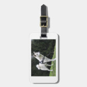 akita witte kleuren bagagelabel (Voorkant verticaal)