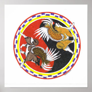 akita yin en yang poster