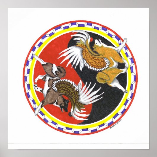 akita yin en yang poster (Voorkant)