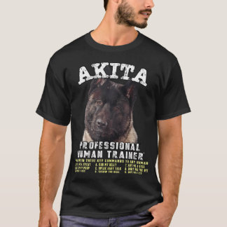 Akita Zwart Professionele Menselijke Trainer T-shirt