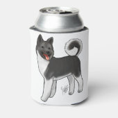 Akita - Zwart-wit Blikjeskoeler (Blikje Achterkant)