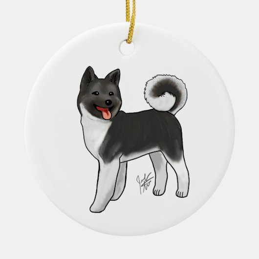 Akita - Zwart-wit Ornament (Voorkant)