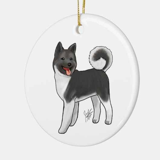 Akita - Zwart-wit Ornament (Links)