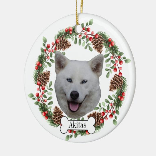 akitas hond keramisch ornament (Links)