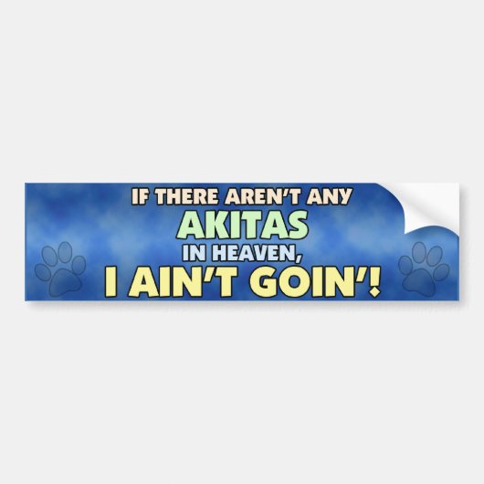 Akitas in Heaven Bumpersticker (Voorkant)