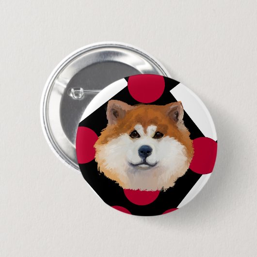 Akitas Ronde Button 5,7 Cm (Voorkant /achterkant)