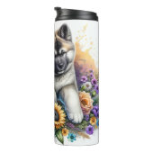 Akita's zachte bloemenaanwezigheid thermosbeker (Geroteerd rechts)