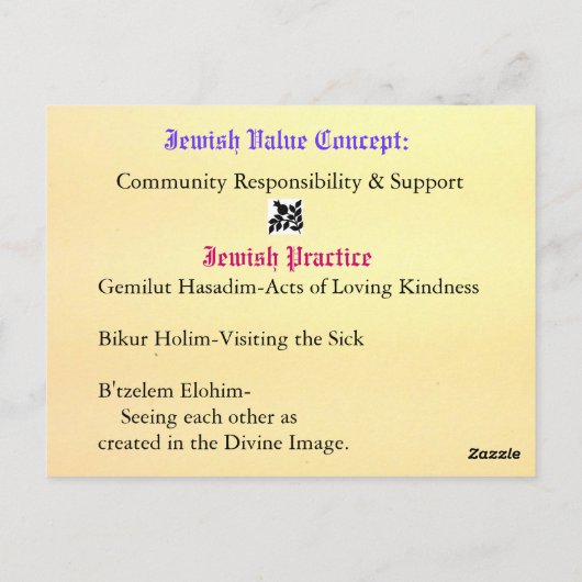 Akiva bezoekt de uitzending briefkaart (Achterkant)