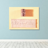 Akkadische cilinderverzegeling en indruk canvas afdruk (Insitu (Houten vloer))