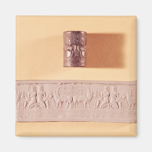 Akkadische cilinderverzegeling en indruk magneet (Voorkant)