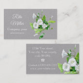 Akkerwinde witte bloem visitekaartje (Voorkant / Achterkant)