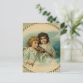 Akkoord - Twee kleine muziekAngels Briefkaart (Staand voorkant)