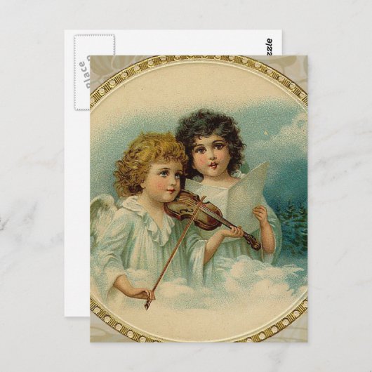 Akkoord - Twee kleine muziekAngels Briefkaart (Voorkant / Achterkant)