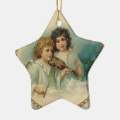 Akkoord - Twee kleine muziekAngels Keramisch Ornament (Links)
