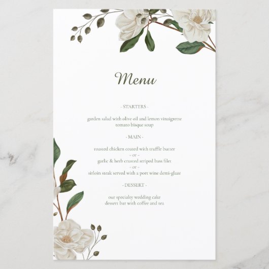 Akkoord van pastelkleuren Wedding Menu (Voorkant)