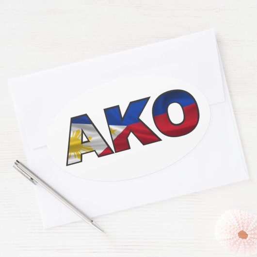 AKO - Filippijnen Vlag Ovale Sticker (Envelop)