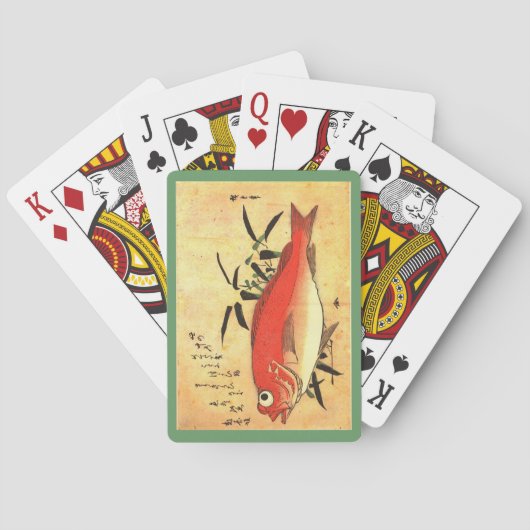 Akodai - Hiroshige's kleurrijke Japanse visafdrukk Pokerkaarten (Achterkant)