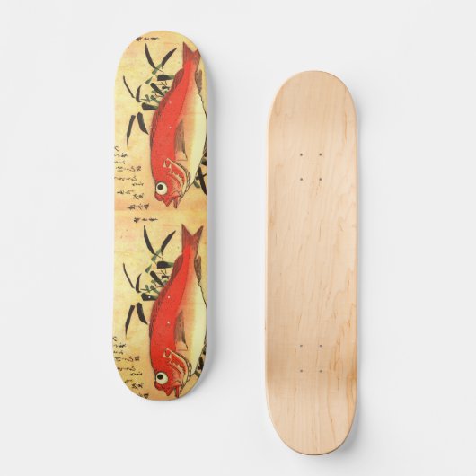 Akodai - Hiroshige's kleurrijke Japanse visafdrukk Skateboard (Voorkant)