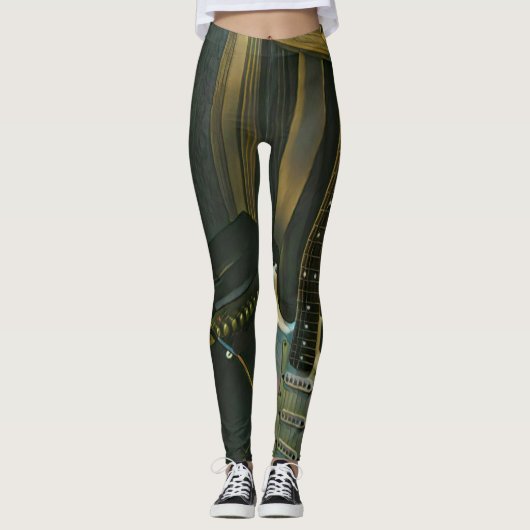 akoestiek bass electric guitar gift leggings (Voorkant)