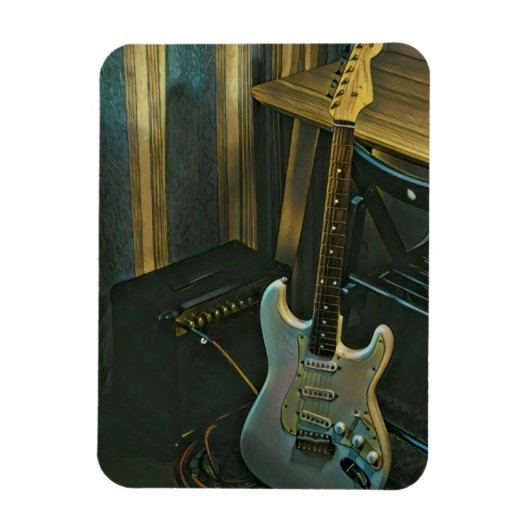 akoestiek bass electric guitar gift magneet (Verticaal)
