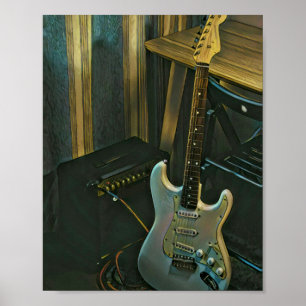 akoestiek bass electric guitar gift poster
